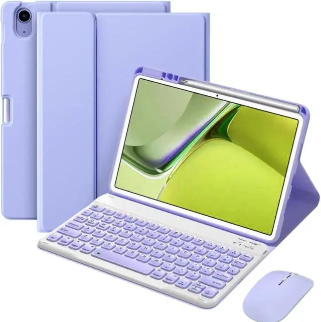 Main image of AnMengXinLing Keyboard Case with Mouse for iPad Air 11-inch M3 (2025) / M2 (2024), iPad Air5/Air4/Pro 114th/3rd/2nd Gen, Magnetic Detachable Keyboard Cover with Pen Holder, Purple