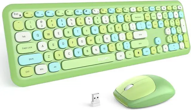 Main image of MOFII Wireless Keyboard and Mouse Combo Silent, Slim Compact 2.4G USB Full Size Wireless Mouse and Keyboard Combo, Cute 110 Keys Keyboard for PC, Notebook, MacBook, Tablet, Laptop, Windows System