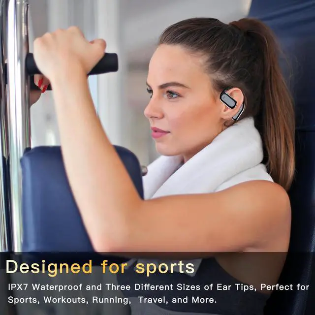 Alt view image 2 of 5 - Hsility Wireless Earbuds Bluetooth Earbuds Built-in Mic with Ear Hooks 50H Playtime Ear Buds LED Display Charging Case Waterproof Design for Running Fitness