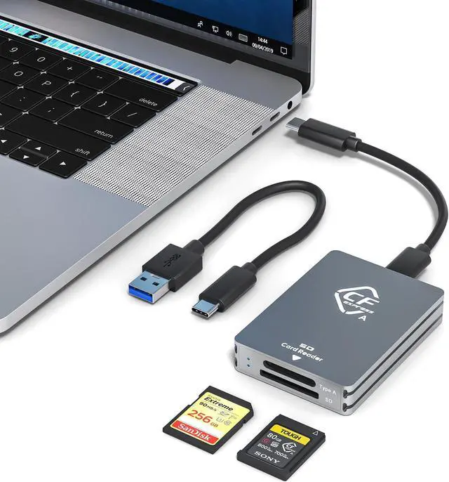 Main image of CFexpress Type A/SD Card Reader USB C, 10Gbps CFexpress Type A Card Reader with USB 3.2 Gen2 Transfer Speed, Dual Slot CF Express Type A SD Card Reader Adapter with USB C to USB C/USB A Cable