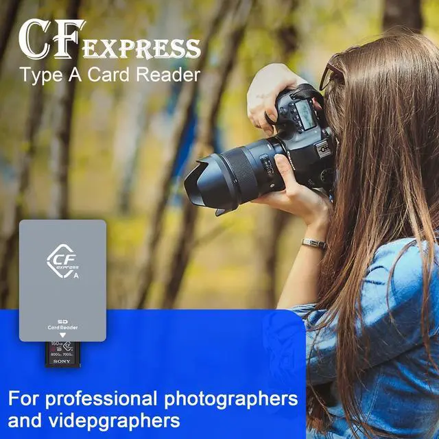 Alt view image 5 of 5 - CFexpress Type A/SD Card Reader USB C, 10Gbps CFexpress Type A Card Reader with USB 3.2 Gen2 Transfer Speed, Dual Slot CF Express Type A SD Card Reader Adapter with USB C to USB C/USB A Cable