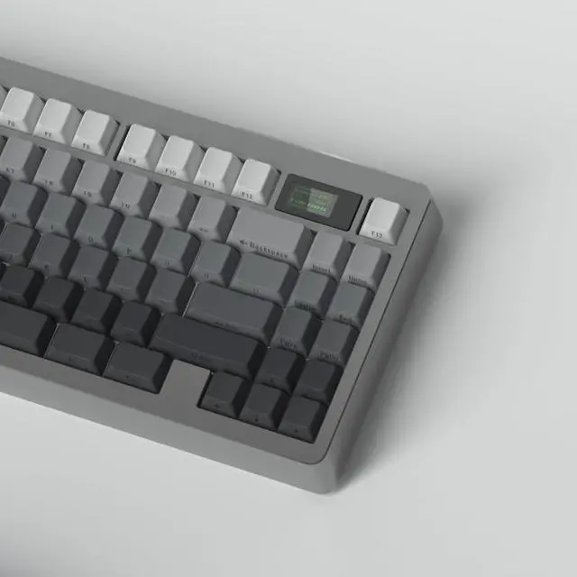 Alt view image 2 of 5 - Side Printed Keycaps Grey Gradient 125 Keys Cherry Profile PBT Heat Sublimation keycap for Mx Cherry Mechanical Keyboard (Side Print Grey)