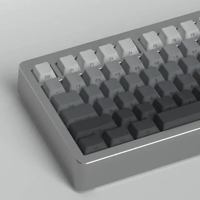 Main image of Side Printed Keycaps Grey Gradient 125 Keys Cherry Profile PBT Heat Sublimation keycap for Mx Cherry Mechanical Keyboard (Side Print Grey)
