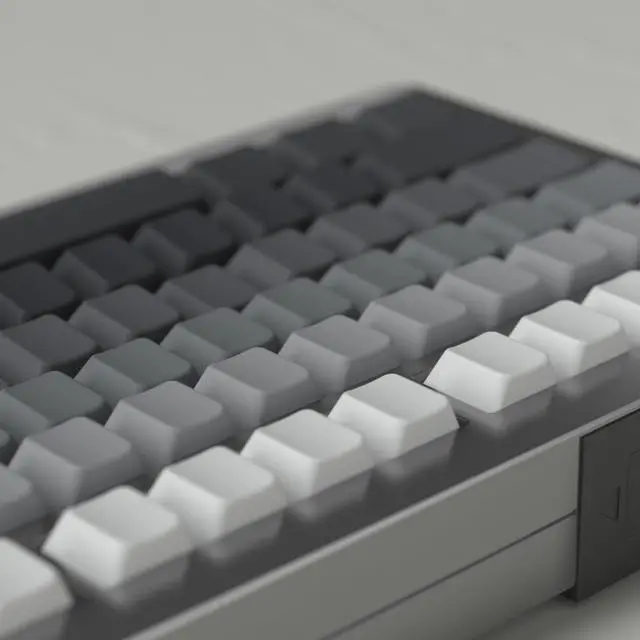 Alt view image 5 of 5 - Side Printed Keycaps Grey Gradient 125 Keys Cherry Profile PBT Heat Sublimation keycap for Mx Cherry Mechanical Keyboard (Side Print Grey)