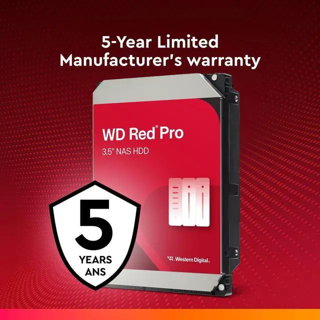 Alt view image 4 of 5 - Western Digital 20TB WD Red Pro NAS Internal Hard Drive HDD - 7200 RPM, SATA 6 Gb/s, CMR, 512 MB Cache, 3.5" - WD201KFGX