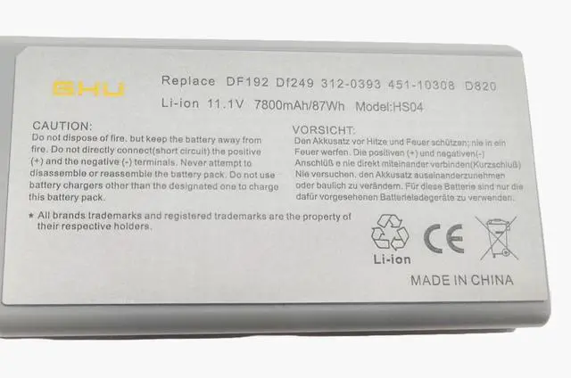 Alt view image 4 of 5 - GHU New Battery 87 WH Replacement for CF623 DF192 MM165 WN979 312-0538 Compatible for Latitude D531 D820 D830 M4300 CF623 CW666 CW674 DF230 DF249 FF231 FF232 Fit GR932 GX047 HR048 HX306 JT784