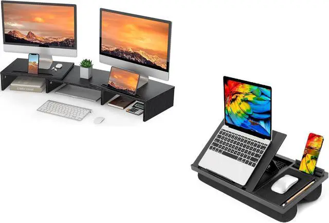 Main image of LORYERGO Dual Monitor Stand for 2 monitors & LORYERGO Laptop Lap Desk