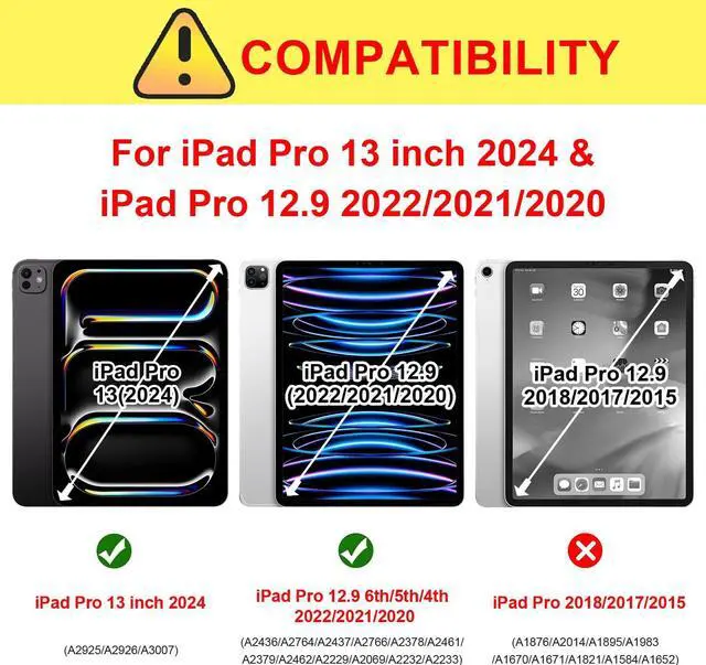 Alt view image 2 of 5 - ZtotopCases for New iPad Pro 13 Inch Case 7th Gen M4(2024)/ Pro 12.9 Inch 6th/5th/4th Generation 2022/2021/2020, [6 Magnetic Stand Angles] Protective Cover with Pencil Holder, Auto Wake/Sleep, Black