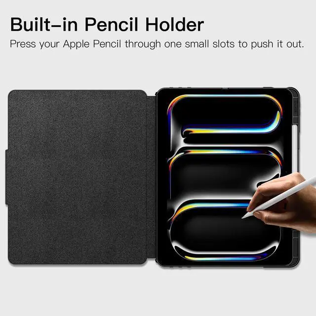 Alt view image 3 of 5 - ZtotopCases for New iPad Pro 13 Inch Case 7th Gen M4(2024)/ Pro 12.9 Inch 6th/5th/4th Generation 2022/2021/2020, [6 Magnetic Stand Angles] Protective Cover with Pencil Holder, Auto Wake/Sleep, Black