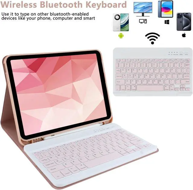 Alt view image 3 of 5 - COO Keyboard Case for iPad Air 5th Generation (2022)/ iPad Air 4th Generation (2020)/ iPad Pro 11 (2018), Detachable Wireless Keyboard, Built-in Pencil Holder