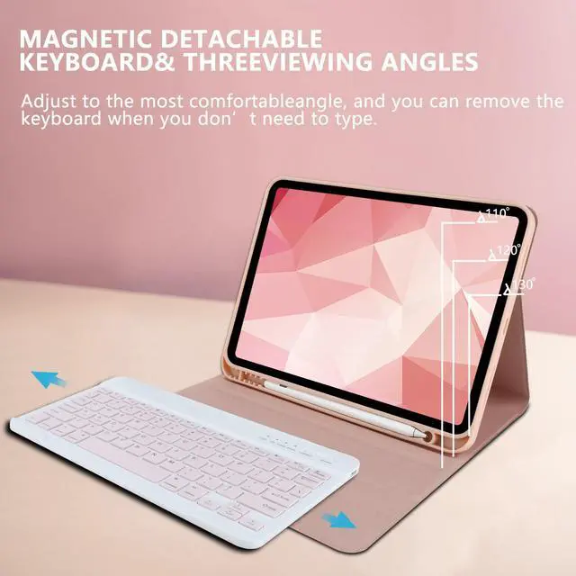 Alt view image 5 of 5 - COO Keyboard Case for iPad Air 5th Generation (2022)/ iPad Air 4th Generation (2020)/ iPad Pro 11 (2018), Detachable Wireless Keyboard, Built-in Pencil Holder
