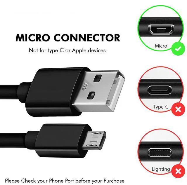 Alt view image 2 of 5 - (10-Pack) 15ft. Micro USB Cable, Charging & Data Transfer Android USB Cord, Compatible with Kindle Fire HD, 6 7 8 10 (1-8th Gen) Kindle Paperwhite Tablet, Bluetooth Speakers, Headphone (15-feet)