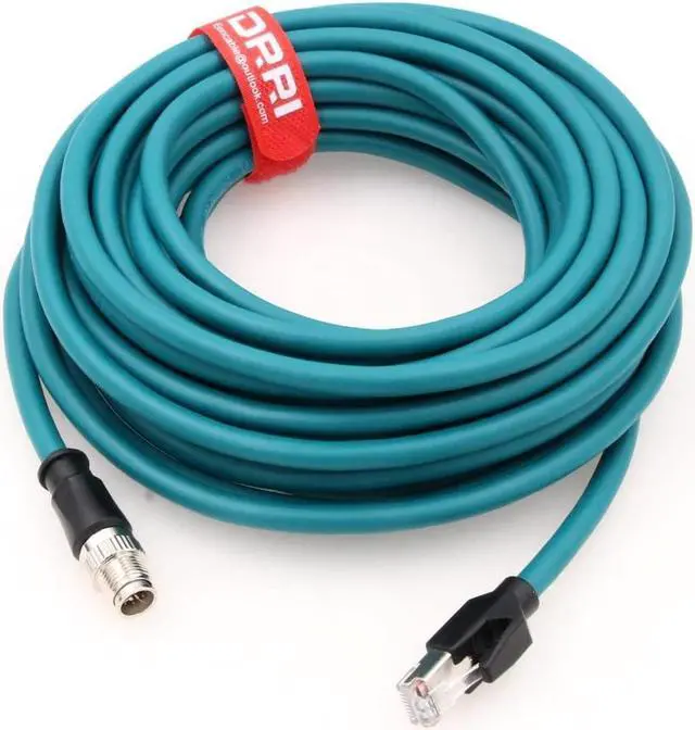 Main image of DRRI M12 X-Coded 8 Pin to RJ45 10 Gbps Gigabit Ethernet Interface Cat 7e Shielded Cable for Cognex in-Sight Series Industrial Cameras(25M)
