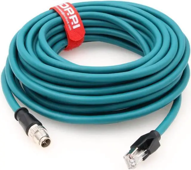 Alt view image 2 of 5 - DRRI M12 X-Coded 8 Pin to RJ45 10 Gbps Gigabit Ethernet Interface Cat 7e Shielded Cable for Cognex in-Sight Series Industrial Cameras(25M)