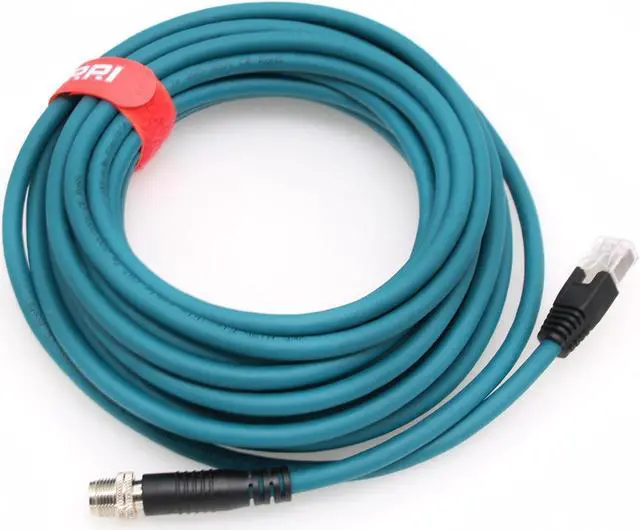 Alt view image 3 of 5 - DRRI M12 X-Coded 8 Pin to RJ45 10 Gbps Gigabit Ethernet Interface Cat 7e Shielded Cable for Cognex in-Sight Series Industrial Cameras(25M)