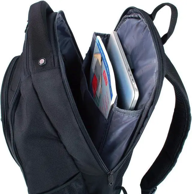 Alt view image 3 of 5 - Alpine Swiss Oneida 15.6" Laptop Backpack With Tablet Sleeve & Mfg Warranty Black