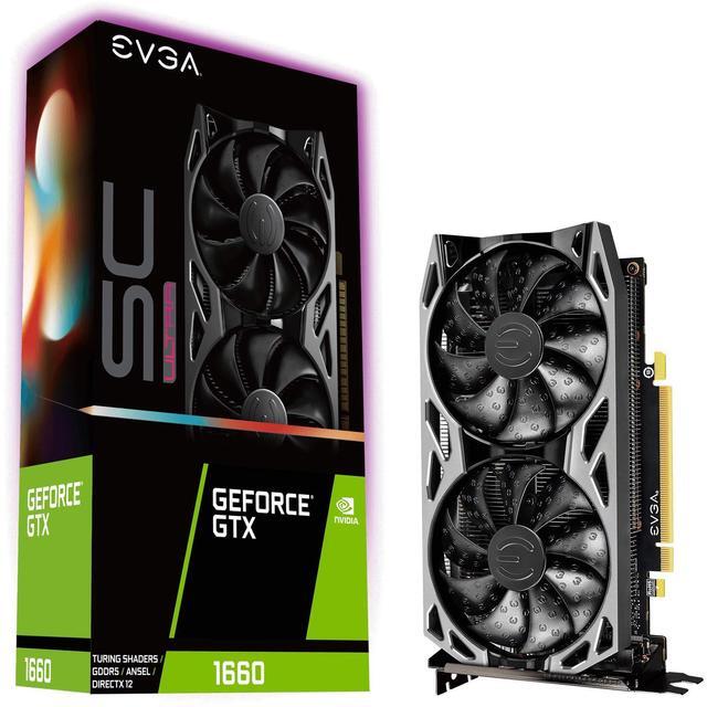 Main image of EVGA GeForce GTX 1660 SC Ultra Gaming, 06G-P4-1067-KR, 6GB GDDR5, Dual Fan