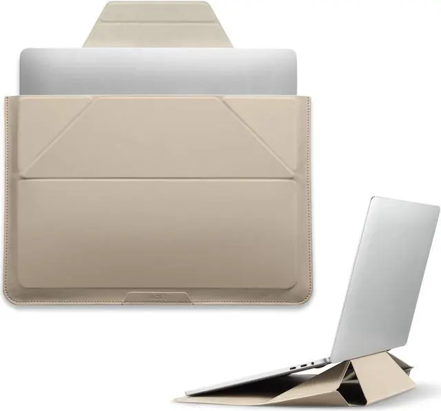 Main image of MOFT Laptop Sleeve Bag for MacBook Computer Expandable Storage, Two Adjustable Angles Laptop Stands, Ultra-Slim Stylish Pieces Laptop Case Sleeves, Beach White,13"-14"