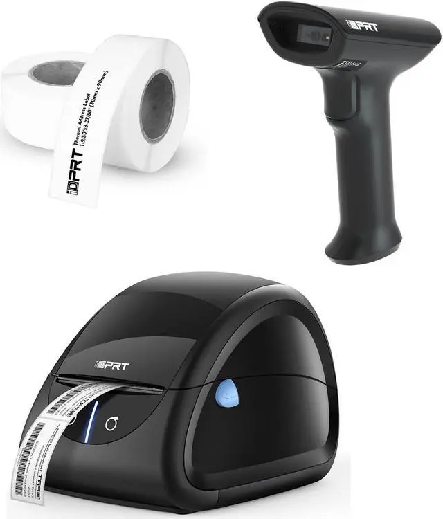Main image of iDPRT Thermal Label Printer SP310 with 1D 2D Barcode Scanner 1358 with 600pcs Labels(2 Rolls of 300pcs)