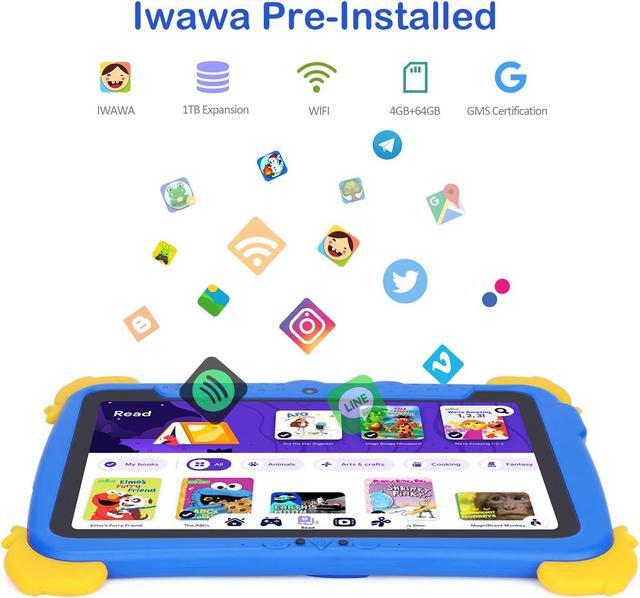 Alt view image 4 of 5 - C idea Tablet for Kids Age 3-7, 10.1 Inches Incell 1280 * 800 HD Screen Android 13 Kids Tablet, 6000 mAh Long Battery Life Learning, Reading Little Children Education Tablet Under 12 Years Old Blue