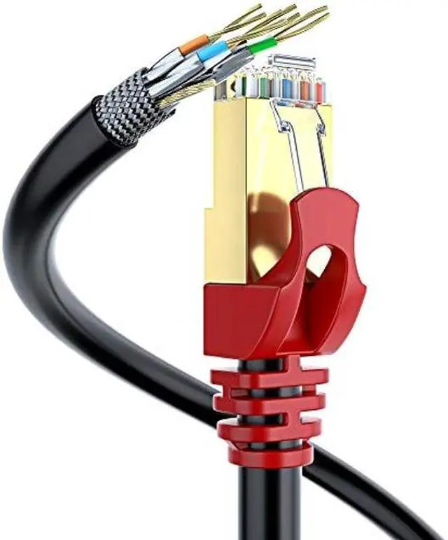 Alt view image 5 of 5 - Cat 7 Ethernet Cable 150 ft - High-Speed Internet & Network LAN Patch Cable, RJ45 Connectors - 150ft / Red - Perfect for Gaming, Streaming, and More