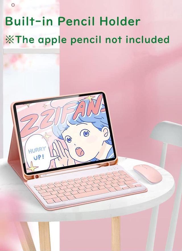 Alt view image 5 of 5 - YEEHi Color Keyboard for iPad Pro 12.9 inch 6th Generation 2022, iPad 5th 4th 3rd Keyboard Case with Mouse Cute Detachable Removable Wireless Bluetooth Keyboard Cover (DarkGreen)