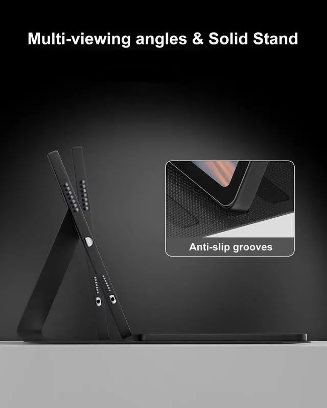 Alt view image 2 of 5 - Keyboard Case for iPad 6th/5th Generation 9.7 inch, Slim Folio Smart Case with Pencil Holder for iPad Air 2, Rechargeable, Detachable Wireless Keyboard with 7 Color Backlit for iPad Pro 9.7 - Black