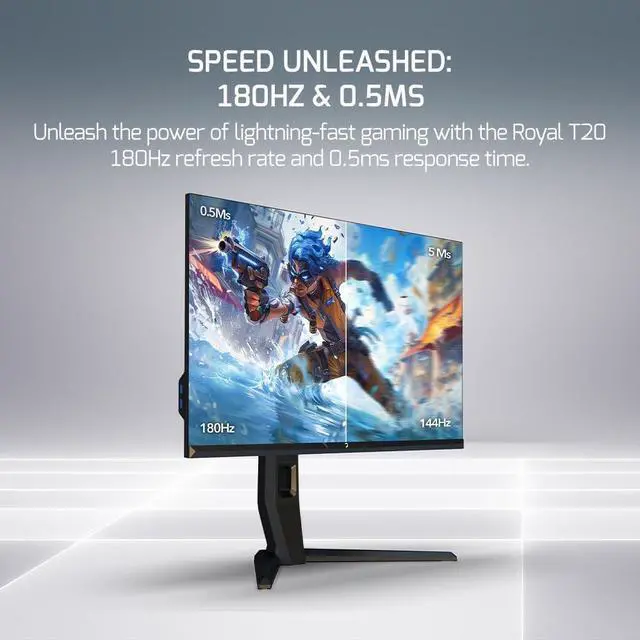 Alt view image 3 of 5 - GAMEPOWER Royal T20 27" 0.5ms, 180Hz, IPS, 2560X1440 QHD, HDR, sRGB%120(Highest) Realistic Colors, Zero Dead Pixel, Zero Frame, Adaptive sync, RGB Backlight Gaming Monitor