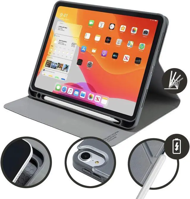 Alt view image 2 of 5 - TUCANO Metal CASE Compatible with 10.9" iPad Air 2020 or iPad Pro 11" with Pencil Slot for Charging