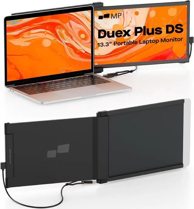 Main image of New Mobile Pixels Duex Plus DS Laptop Screen Extender, 13.3" FHD 1080P IPS Portable Monitor, Auto Rotation USB Type-C/HDMI Plug and Play Laptop Monitor, Windows/Mac/Android/Switch Compatible