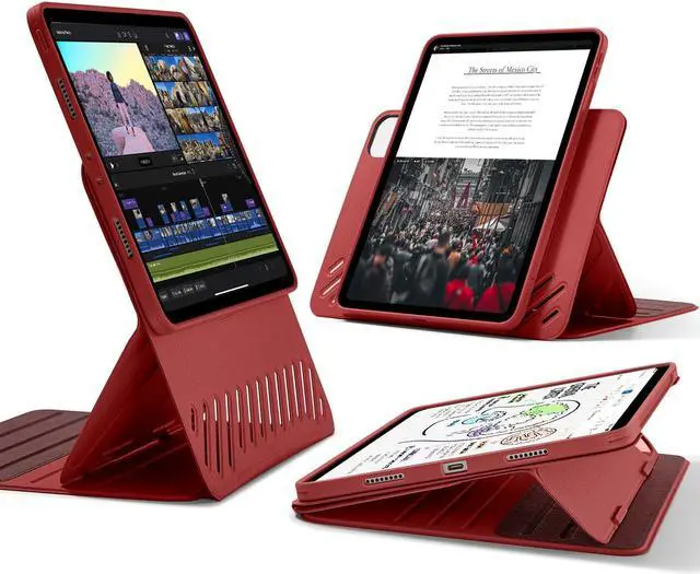 Main image of ESR for iPad Pro 12.9 Case (6th/5th Generation, 2022/2021), Removable Magnetic Cover, Adjustable Portrait/Landscape Stand with Raised Display View, 9 Standing Angles, Shift Series, Red