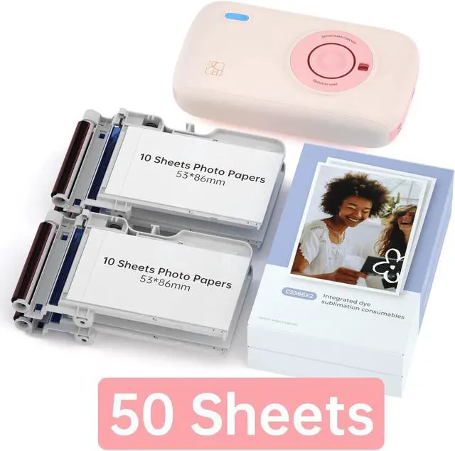 Main image of HPRT Portable Mini Photo Printer (10 sheets) + 4Ribbon& 40sheets Photo Papers for CP2100