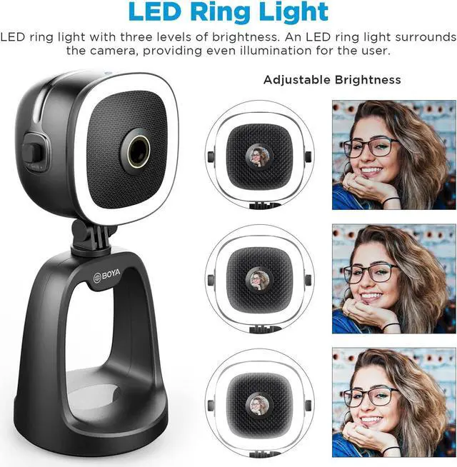 Alt view image 4 of 5 - BOYA USB Condenser Microphone for Streaming Gaming PC Podcast Mic With1080P HD Camera and Fill Light for YouTube Studio Music Recording Singing Video for Windows Mac Laptop Desktop Mac Phones BY-CM6A