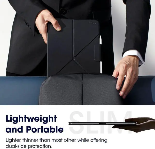 Alt view image 5 of 5 - PITAKA iPad Pro 11 Inch Case, Compatible with iPad Air M3/M2 11 Inch (4-7th Gen) & 2022/2021/2020/2018 iPad Pro 11 (1-4th Gen), Portrait/Landscape Magnetic Case with 4 Standing Angles - Black