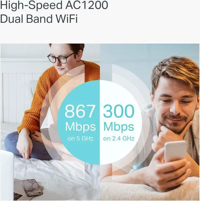 Alt view image 3 of 5 - TP-Link AC1200 WiFi Router (Archer A5) - Dual Band Wireless Internet Router, 4 x 10/100 Mbps Fast Ethernet Ports, Supports Guest WiFi, Access Point Mode, IPv6 and Parental Controls