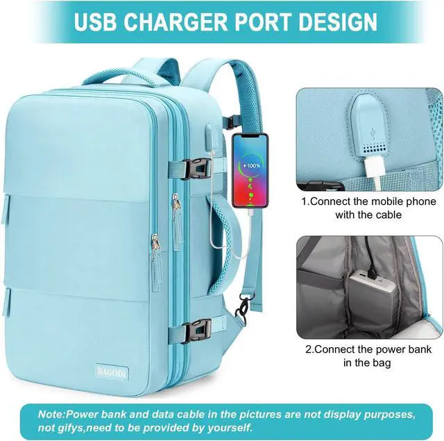 Alt view image 3 of 5 - Carry On Backpack, 42L Flight Approved Travel Backpack for Men Women,Airline Approved Gym Backpack Waterproof Business Laptop Daypack Laptop Backpack,Casual Daypack for Business Weekend Hiking