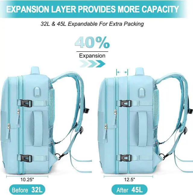 Alt view image 4 of 5 - Carry On Backpack, 42L Flight Approved Travel Backpack for Men Women,Airline Approved Gym Backpack Waterproof Business Laptop Daypack Laptop Backpack,Casual Daypack for Business Weekend Hiking