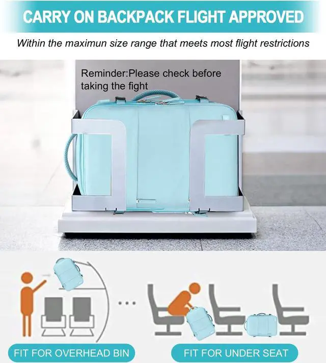 Alt view image 5 of 5 - Carry On Backpack, 42L Flight Approved Travel Backpack for Men Women,Airline Approved Gym Backpack Waterproof Business Laptop Daypack Laptop Backpack,Casual Daypack for Business Weekend Hiking