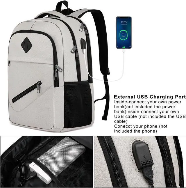 Alt view image 4 of 5 - BIKROD Backpack for Girls Women, School Backpack for Teen Boys, Lightweight Casual High School Bookbag, Daily-use Travel Laptop Backpack with USB Charging Port Fits 15.6 Inch Notebook