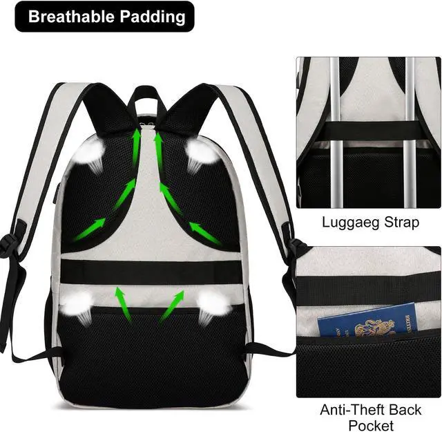 Alt view image 5 of 5 - BIKROD Backpack for Girls Women, School Backpack for Teen Boys, Lightweight Casual High School Bookbag, Daily-use Travel Laptop Backpack with USB Charging Port Fits 15.6 Inch Notebook