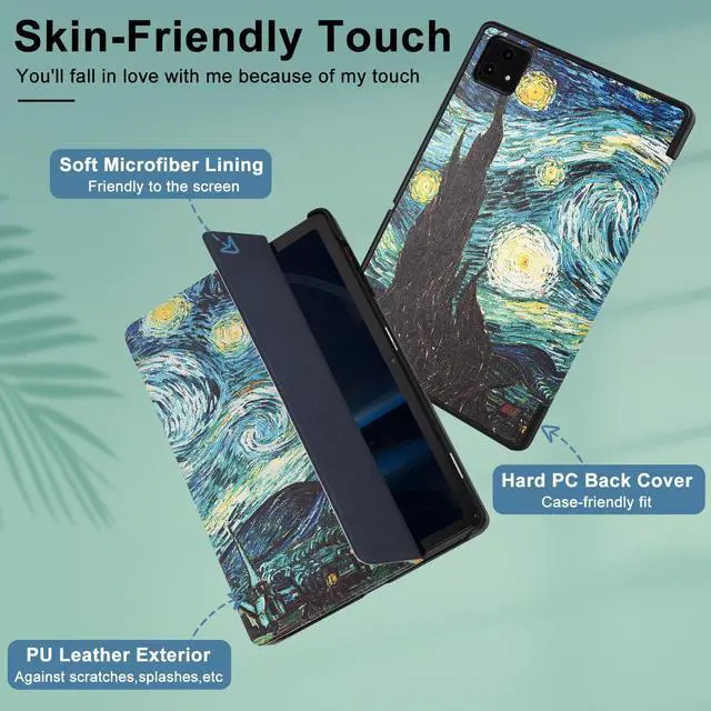 Alt view image 4 of 5 - Caweet T-Mobile Revvl Tab 5g Tablet Case and Screen Protector 1-Pack 10.36 inch 2023 Released, Almond Blossom