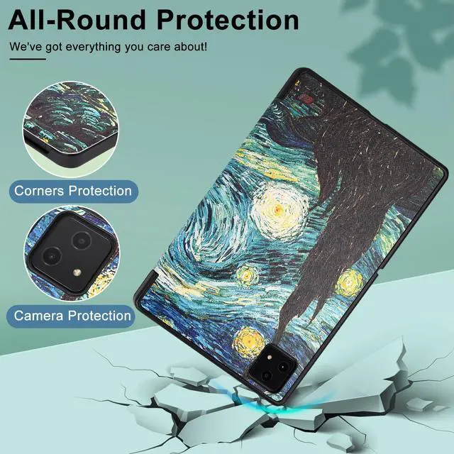 Alt view image 5 of 5 - Caweet T-Mobile Revvl Tab 5g Tablet Case and Screen Protector 1-Pack 10.36 inch 2023 Released, Almond Blossom