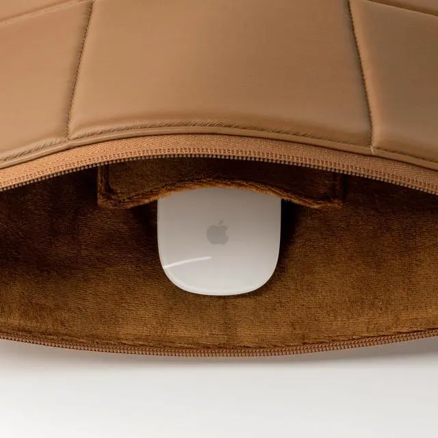 Alt view image 3 of 5 - Comfyable Slim Laptop Sleeve 13 Inch 14 Inch Compatible for MacBook Air 13" M4 2025, MacBook Pro 14" 2024, Quilted Faux Leather Laptop Carrying Case, Brown