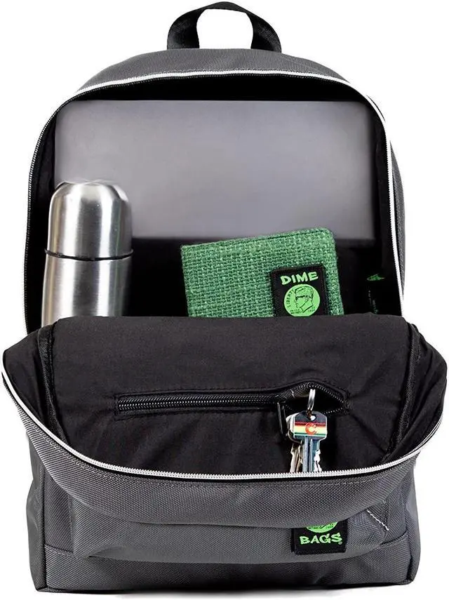 Alt view image 4 of 4 - DIME BAGS - Study Buddy, Water-Resistant Backpack, 15-inch Padded Laptop Compartment (Graphite)