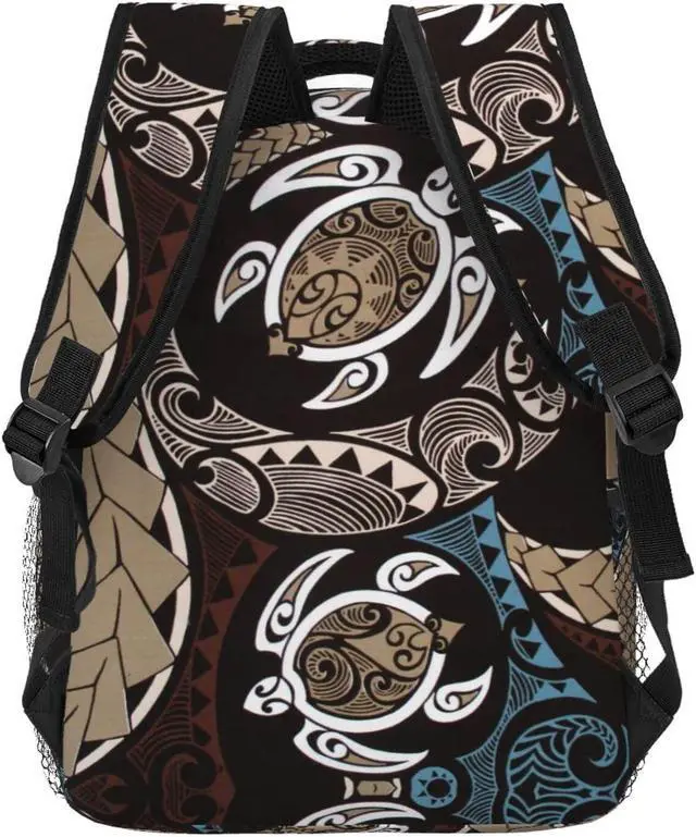 Alt view image 2 of 5 - DZUAIKIT Hawaiian Honu Polynesian Sea Turtle Casual Travel Backpack Lightweight Computer Bag Hiking College Laptop Bag for Aldult