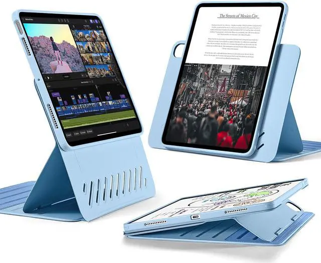 Main image of ESR for iPad Air 11 Inch Case (2025) M3/M2, iPad Air 7th/6th/5th/4th Gen Case (2024/2022/2020) 10.9 Inch, Removable Magnetic Cover, Adjustable Portrait/Landscape Stand, 9 Standing Angles, Light Blue