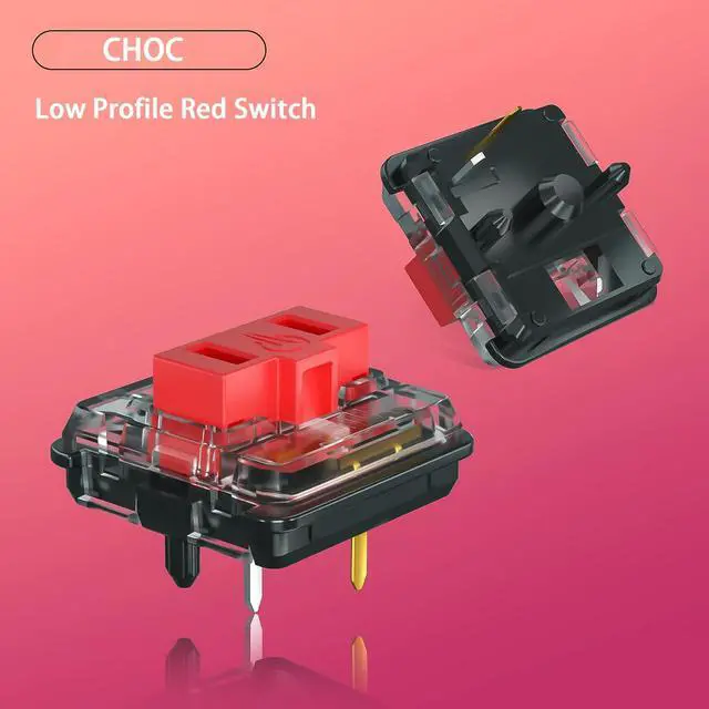 Alt view image 2 of 5 - Kailh Choc Low Profile Red Mechanical Keyboard Switches,1350 Chocolate Linear 5-Pin 50gf RGB SMD Gaming Switch (Red 72Pcs)