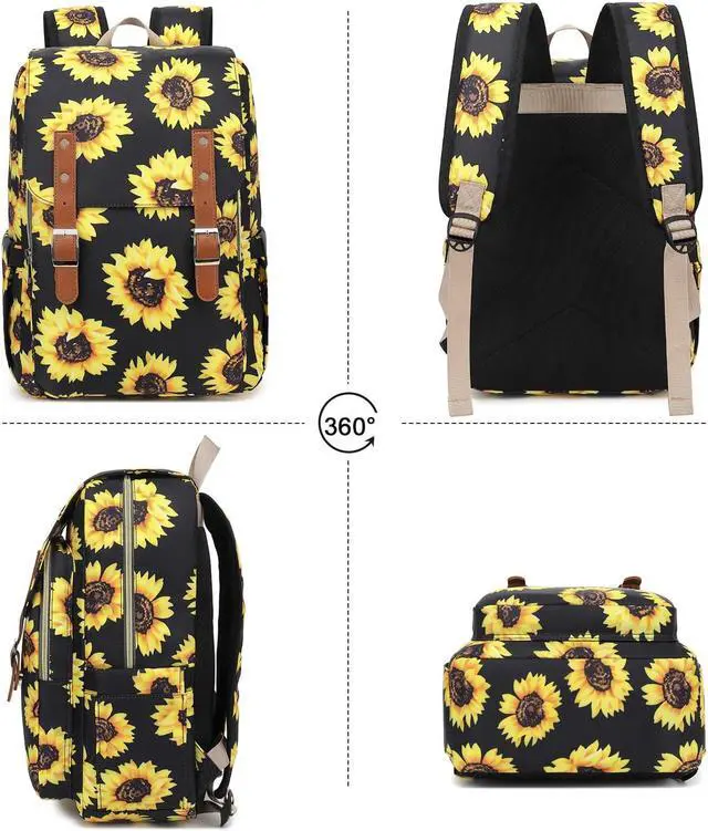 Alt view image 5 of 5 - Kouxunt Sunflower Laptop Backpack for Women Girls, 15.6 inch College School Backpacks Travel Casual Daypack