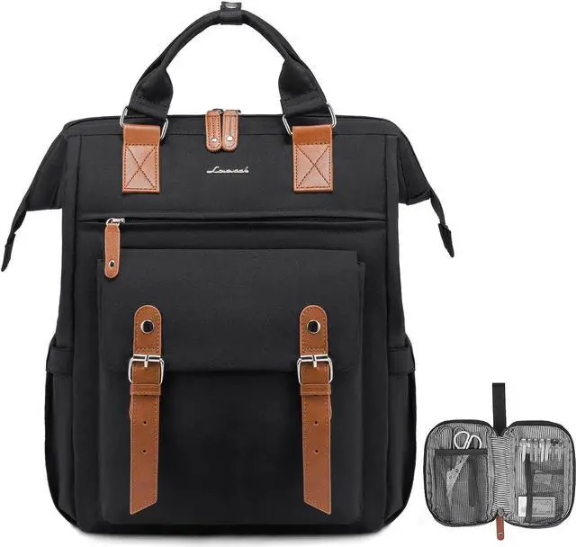 Main image of LOVEVOOK Laptop Backpack for Women, Teacher Nurse Bag Work Travel Computer Backpacks Purse,Water Resistant Daypack with USB Charging Port, 17.3 inch