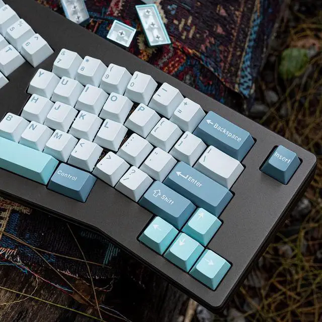Alt view image 3 of 5 - mintcaps Keycaps 173 Keys Cherry Profile Doubleshot Blue Keycap Full Set Custom Keyboard Keycaps ISO ANSI for 60% 65% 70% 75% 100% Cherry MX Gateron Kailh Switches Mechanical Keyboards